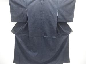 未使用品　石畳に草花模様織り出し手織り紬着物